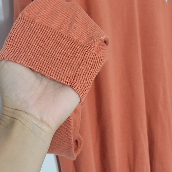 Arnold Palmer Vintage Men Orange 100% Cotton Classic V-Neck Relaxed Fit Sweater - Picture 6 of 13